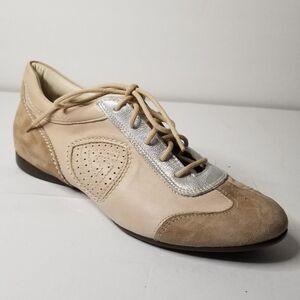 Attilio Giusti Leombruni Italian made shoe Womens size EU 38 US 7.5 taupe/silver